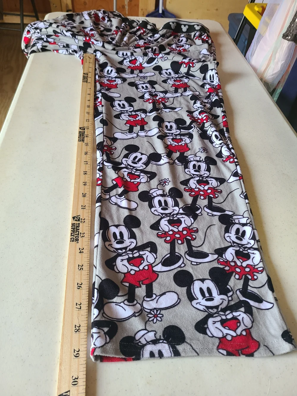 Disney Mickey & Minnie Mouse Fleece Pajama Pants Gray XL 16-18 Pockets